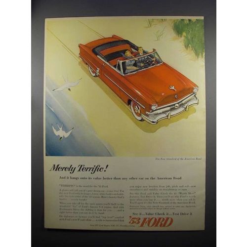 1953 Ford Crestline Convertible Ad - Merely Terrific