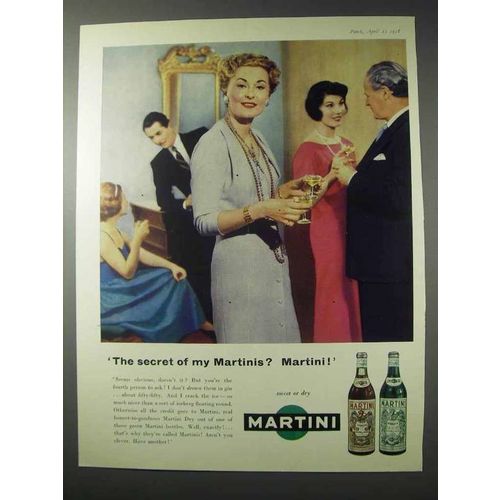 1958 Martini Vermouth Ad - The Secret of My Martinis?
