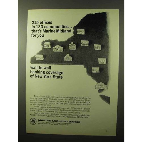 1966 Marine Midland Banks Ad - 215 Offices