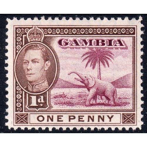 Gambia Sg151 1d Purple & Brown mint never hinged (G129)