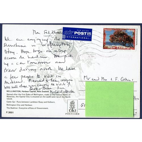 TIKI MULTIVIEW POSTCARD WELLINGTON HARBOUR CAPITAL NEW ZEALAND POSTED 1999