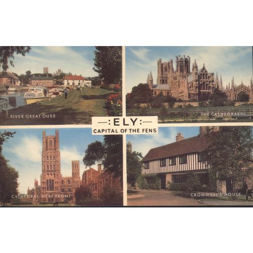 Vintage GB Postcard 1977 - Ely, Capital Of The Fens, Cambridgeshire