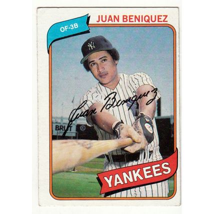 1980 Topps baseball card 114 Juan Beniquez - Yankees