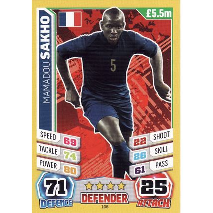 Match Attax World Cup 2014 106 Mamadou Sakho France