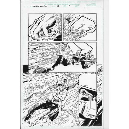 Captain America #46 p9 (2001) Jurgens/Layton Cap Undersea Battle