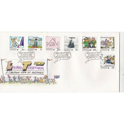 Australia 1988 Living Together FDC Melbourne Special cancel Unaddressed VGC