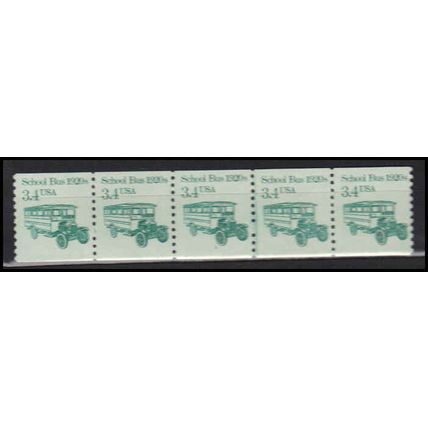 2123 3.4c School Bus Fine MNH Dry Gum PNC 1/5 X0006