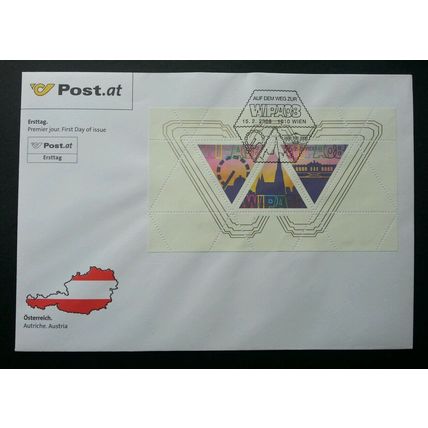 Austria WIPA 2008 (miniature FDC) -Gold *odd *unusual *rare