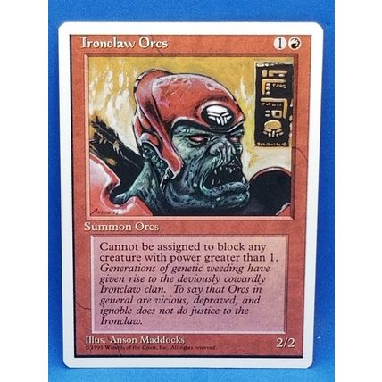 1995 Magic The Gathering 4th Edition #206 Ironclaw Orcs C :R: