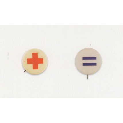 American 1920s Red Cross LGBT Human Rights Button Badge Postcard