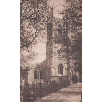Wotton Under Edge Church Antique Postcard