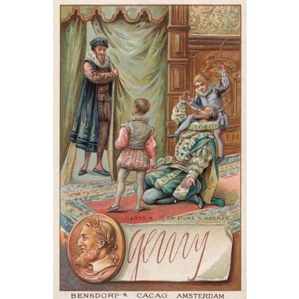 Henry VI 6 Printed Signed Bendorps Drink Cocoa Postcard Antique Trade Card