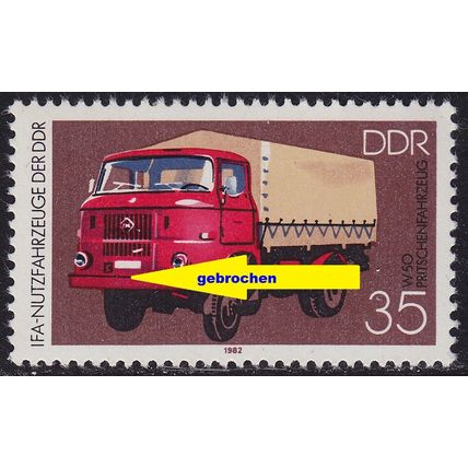 GERMANY DDR [1982] MiNr 2748 F47 ( **/mnh ) Autos Plattenfehler