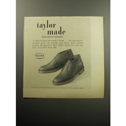 1957 Taylor Made Suburban Chukka Shoes Advertisement