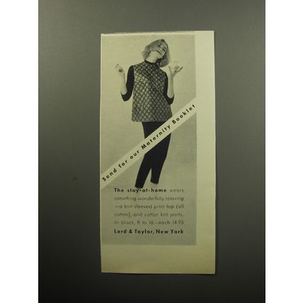 1957 Lord & Taylor Maternity Fashion Advertisement