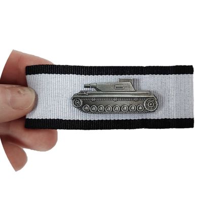 Tank Panzer Sew On Arm Military Badge Black Grey Meta WW2 Beige Black P570