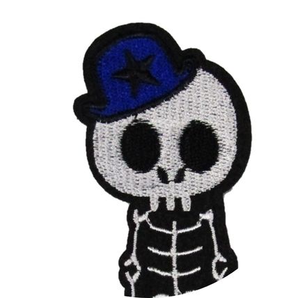 Cute Skeleton Boy Fun Iron on Patch Badge Decoration Motif Kids Childrens P476