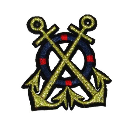 Navy Anchor Iron On Patch Naval Badge Decoration Motif Cross Anchors Life P345