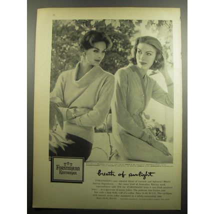 1957 Forstmann Knitwear Advertisement - Breath of sunlight