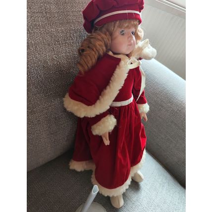 Collectible/Vintage, Decorative, 16" Christmas/Red Riding Hood Doll with Stand