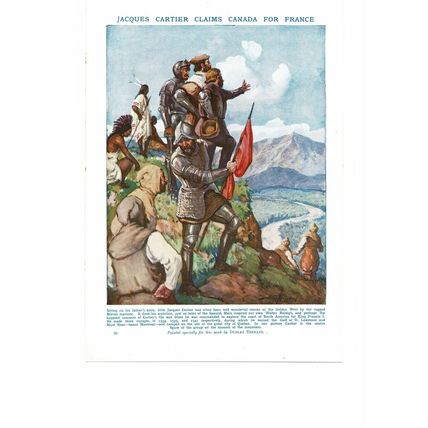 Jacques Cartier Claims Canada For France, Book Illustration, c1925