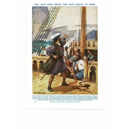 Vasco Da Gama, Man Who Found Cape Route To India, Book Illustration, c1925