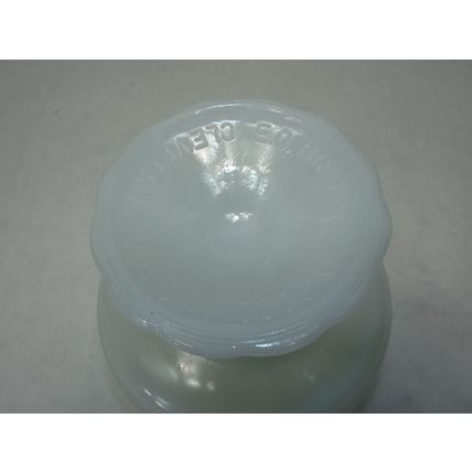 EO Brody Milk Glass Compote Bowl M 6000 Pedestal Bowl Scallop Rim Cleveland VTG