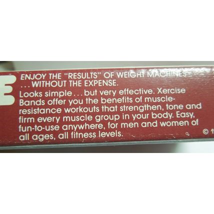 Vintage XERCISE Resistance Exercise Band Aerobic Workout Bands 1986 NOS
