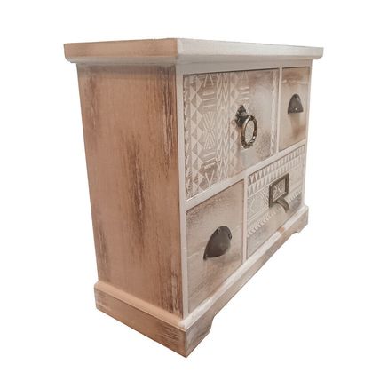 Vintage Style Wooden Storage Box Jewellery Trinket Drawers Antique Handles