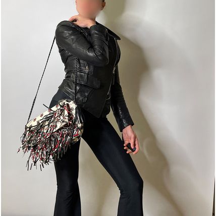 Designer Fringed Vegan Bag Italian Vintage Designer Crossbody Bag