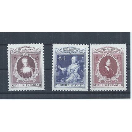 Austria stamps. 1980 Empress Maria Theresa set MNH SG 1868 - 1870 (AE947)