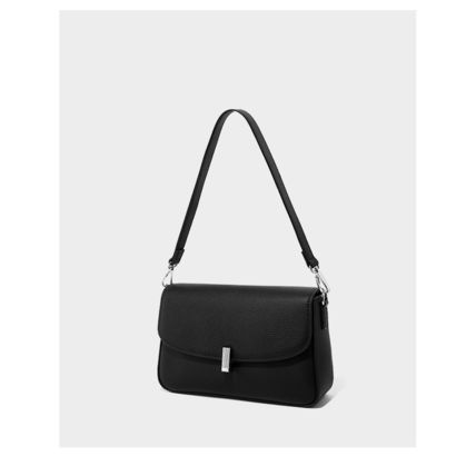 Ladies'Cowhide Shoulder Bag Tote Handbag Black
