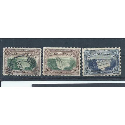 Southern Rhodesia Stamps 1935 Victoria Falls used. Both perfs on the 2d. (K987)