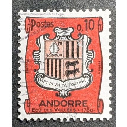 STAMP Andorra (French) SGF169 1961 10c Coat of Arms Used