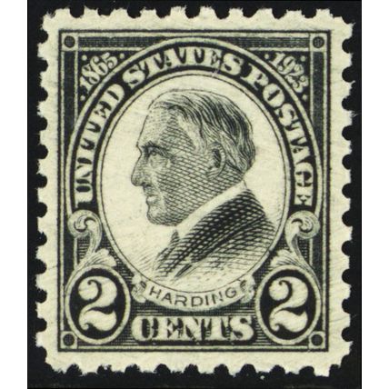 612, Mint XF NH 2¢ Harding - A BEAUTY! - Stuart Katz
