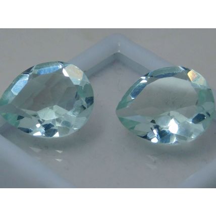 Natural Aquamarine 6.70Ct Brazil Ocean Blue Pear Cut Loose Gemstone Pair