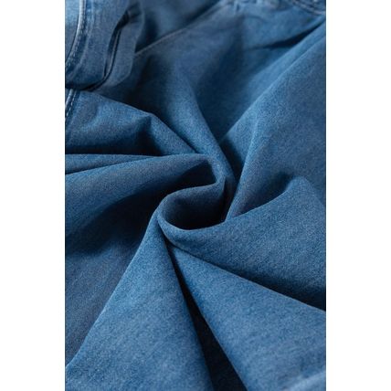 Dusk Blue Mineral Wash Button Fly Waist Wide Leg Jeans