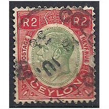 Ceylon 1929 SG364 2r Green & Carmine Fine Used (rub) ..