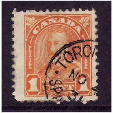 CANADA 1930 1c ORANGE SG 288 FINE USED #2