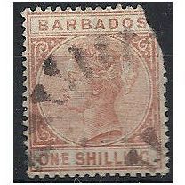Barbados 1886 SG102 1/- Chestnut Filler .. .