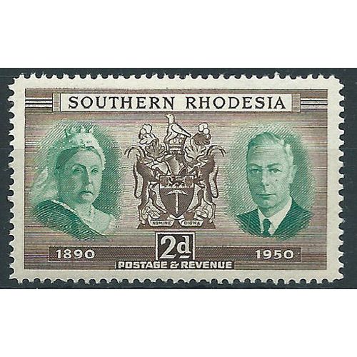 Southern Rhodesia 1950 SG70 2d Green & Brown Unmounted Mint....