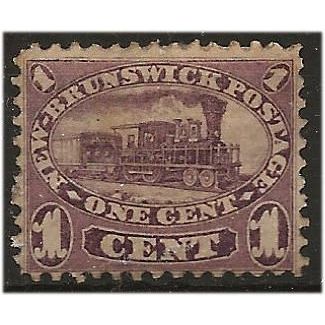 New Brunswick 1860 SG8 1c Purple Mounted Mint .. .