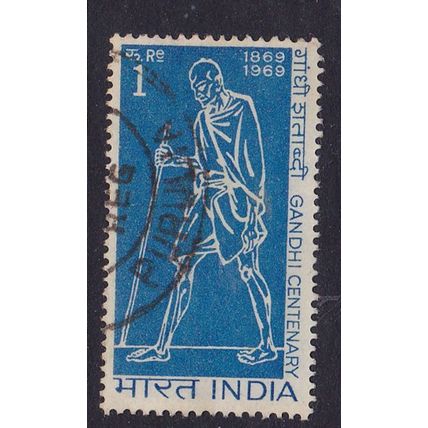 INDIA 1969 BIRTH CENTENARY GANDHI 1R VALUE USED SG597