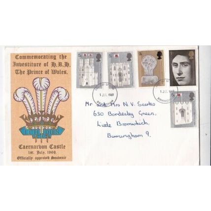 GB 1969 Investiture Thames FDC Birmingham Cancel written VGC