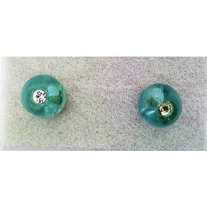 Light Aqua Glass Crystal 6mm Stud Earrings