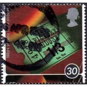 1996 Centenary of the Cinema 30p Value. Old Cinema Ticket. Fine Used