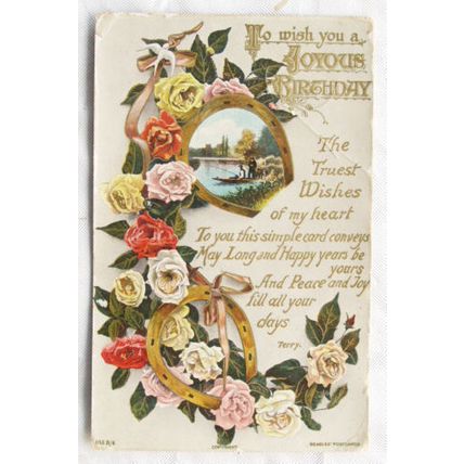 1912 postcard Joyous Birthday