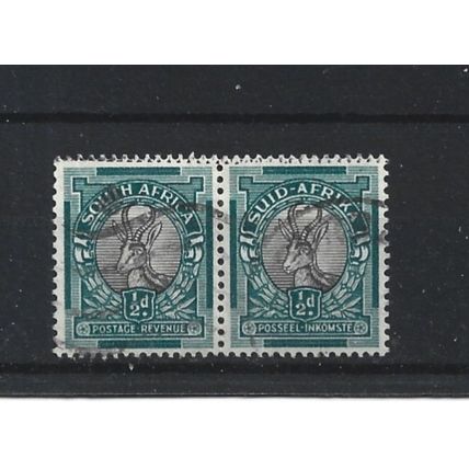 SouthAfrica.SG54 1/2d Sprinbok Pair.Fine Used.Aug25g