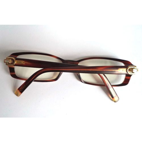 DKNY 4610 B vintage Brown Tortoise Horn Rim Eyeglasses Crystal 53-16 womens rect