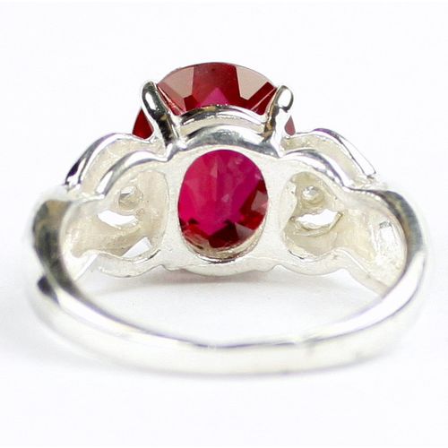 Created Ruby, 925 Sterling Silver Ladies Ring, SR243